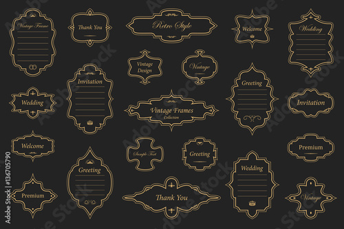 Vintage vectors frames on background