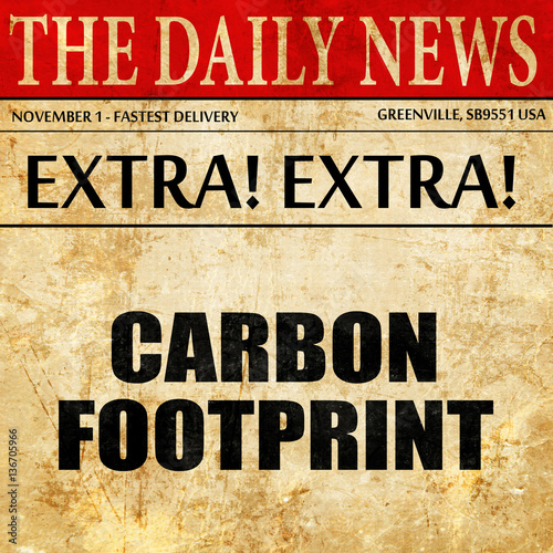 Wallpaper Mural carbon footprint, article text in newspaper Torontodigital.ca