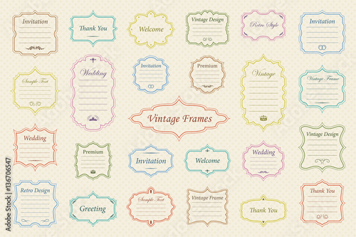 Vector Set of vintage frames