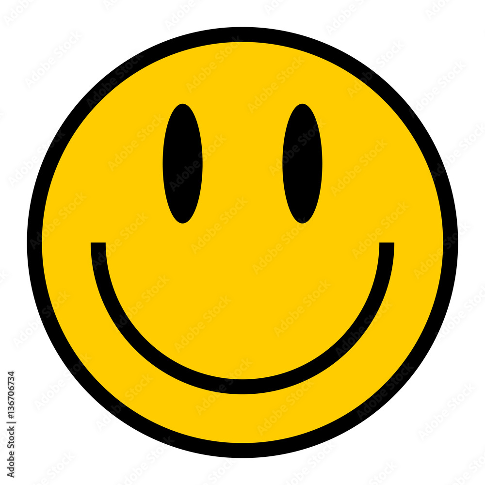 Smiley Icon Smiling Face Flat Style