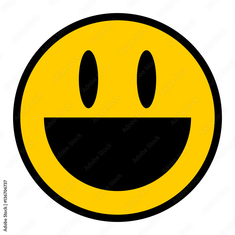 Fototapeta premium Smiley Icon Smiling Face Flat Style