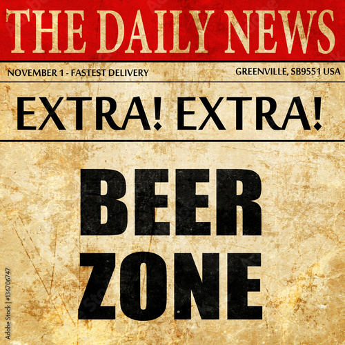 Wallpaper Mural beer zone, article text in newspaper Torontodigital.ca