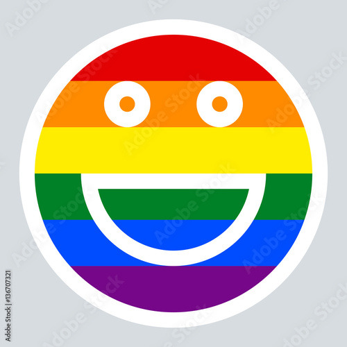LGBT Rainbow Flag Smiling Face Smiley Icon
