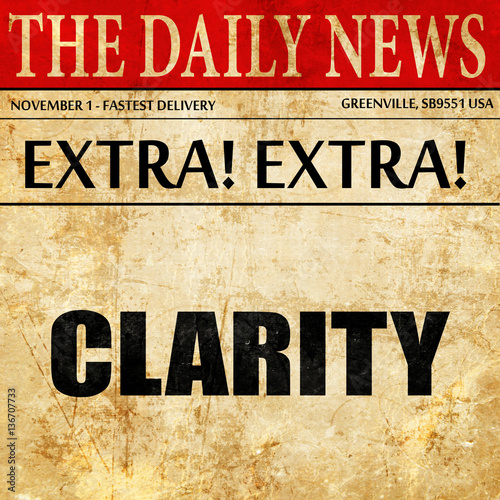 clarity, article text in newspaper