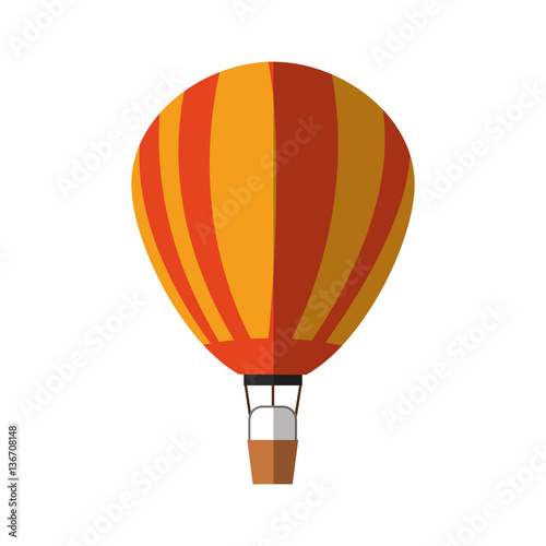 hot air balloon icon over white background. colorful design. vector illustration