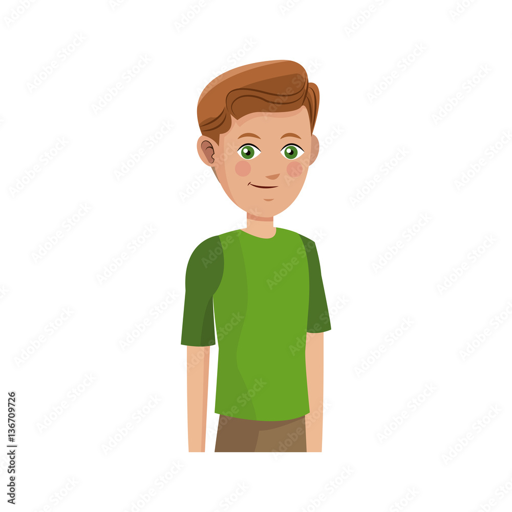 man cartoon icon over white background. colorful design. vector illustration