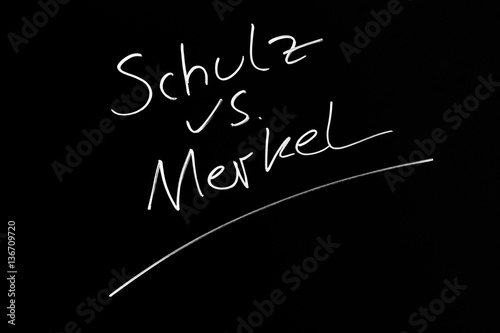 Wahlkampf Schulz gegen Merkel photo