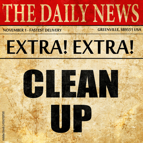 cleanup, article text in newspaper