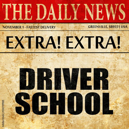 Wallpaper Mural driver school, article text in newspaper Torontodigital.ca