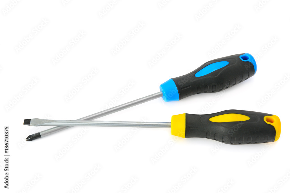 set of screwdrivers isolated on a white background set of screwdrivers isolated on a white background