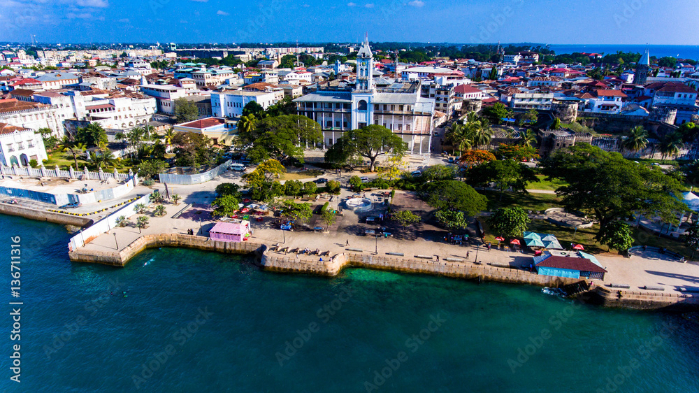 Zanzibar Stone Town aerial view
