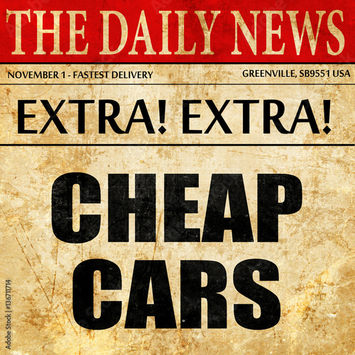 Wallpaper Mural cheap cars, article text in newspaper Torontodigital.ca