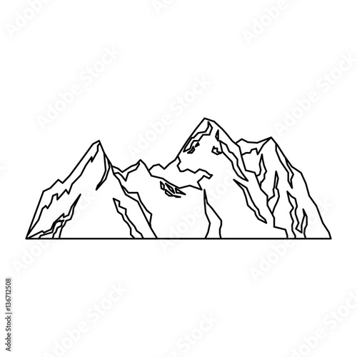 mountains icon over white background. vector illustration