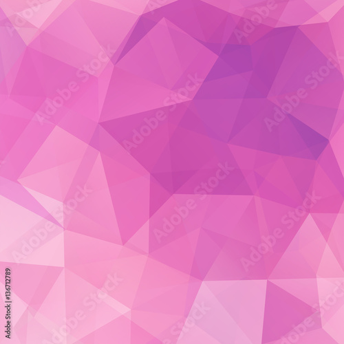Abstract mosaic background. Triangle geometric background. Design elements. Vector illustration. Pink color