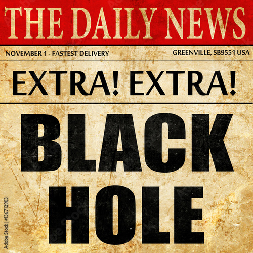 Wallpaper Mural black hole, article text in newspaper Torontodigital.ca