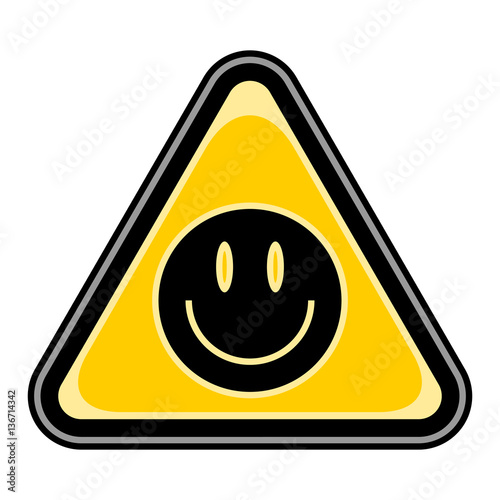 Smiling Face Sign Triangular Sticker