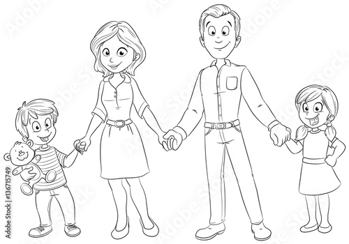 Eine glückliche Familie Vektor-Illustration