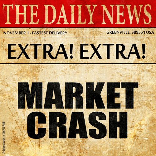 Wallpaper Mural market crash, article text in newspaper Torontodigital.ca