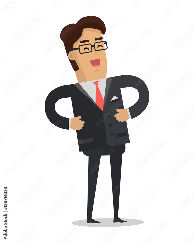 Laughing Businessman Vector in Flat Design Laughing Businessman Vector in Flat Design