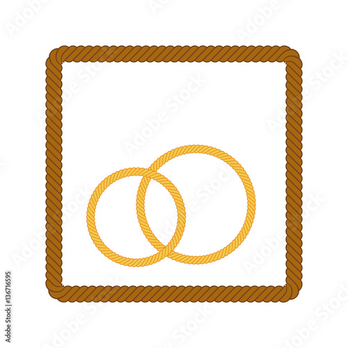 Illustration of gold ring inside rope