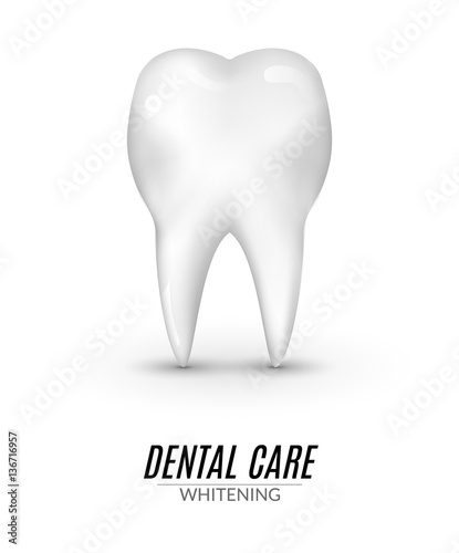 Dental care poster design. Tooth Icon clean healthy vector Concept. Isolated icon