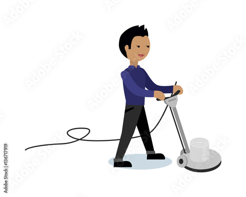 Floor Cleaning Vector Concept Vector In Flat Style