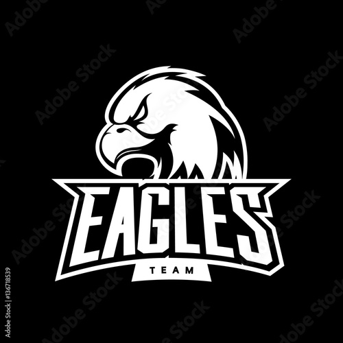 Furious eagle sport mono vector logo concept isolated on dark background. Web infographic professional team pictogram.
Premium quality wild bird t-shirt tee print illustration.