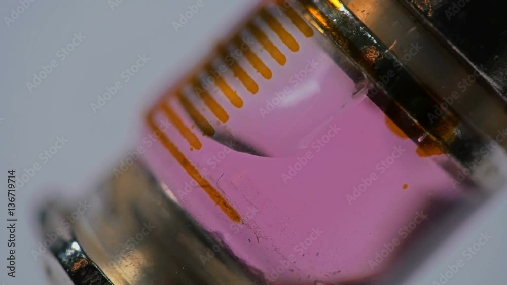 people gaining a syringe with a liquid solution on a white background