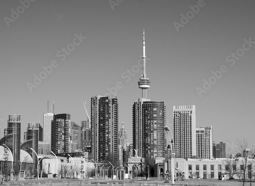 View of Toronto in black and white