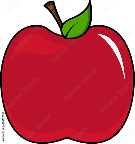 Cartoon Red Apple Illustration