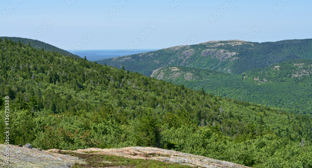 Acadia National Park near town of Bar Harbor, viewed from Cadillac Mountain. State of Maine, USA. Infinity Acadia National Park near town of Bar Harbor, viewed from Cadillac Mountain. State of Maine, USA. Infinity
