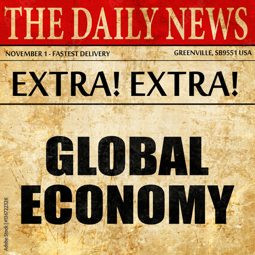 Wallpaper Mural global economy, article text in newspaper Torontodigital.ca