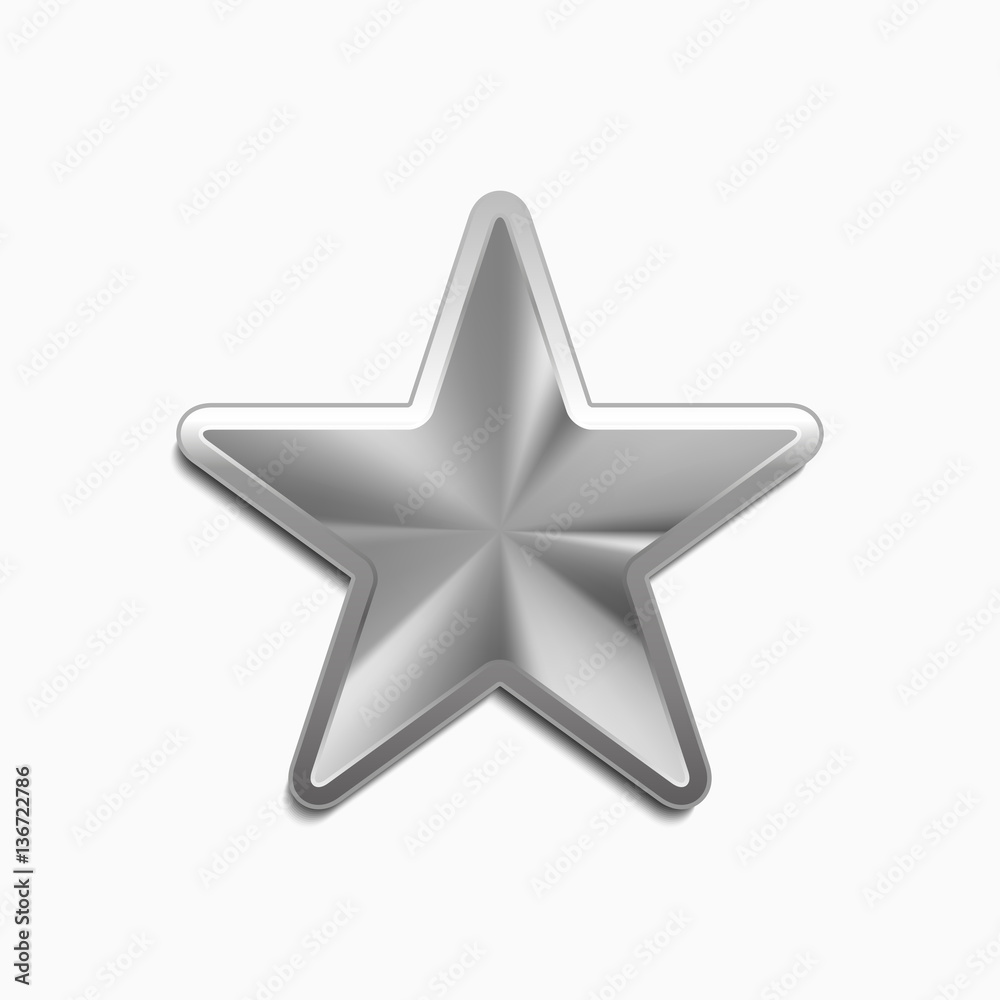 Silver star logo for your design, vector illustration, isolated on