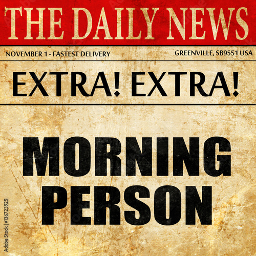 Wallpaper Mural morning person, article text in newspaper Torontodigital.ca
