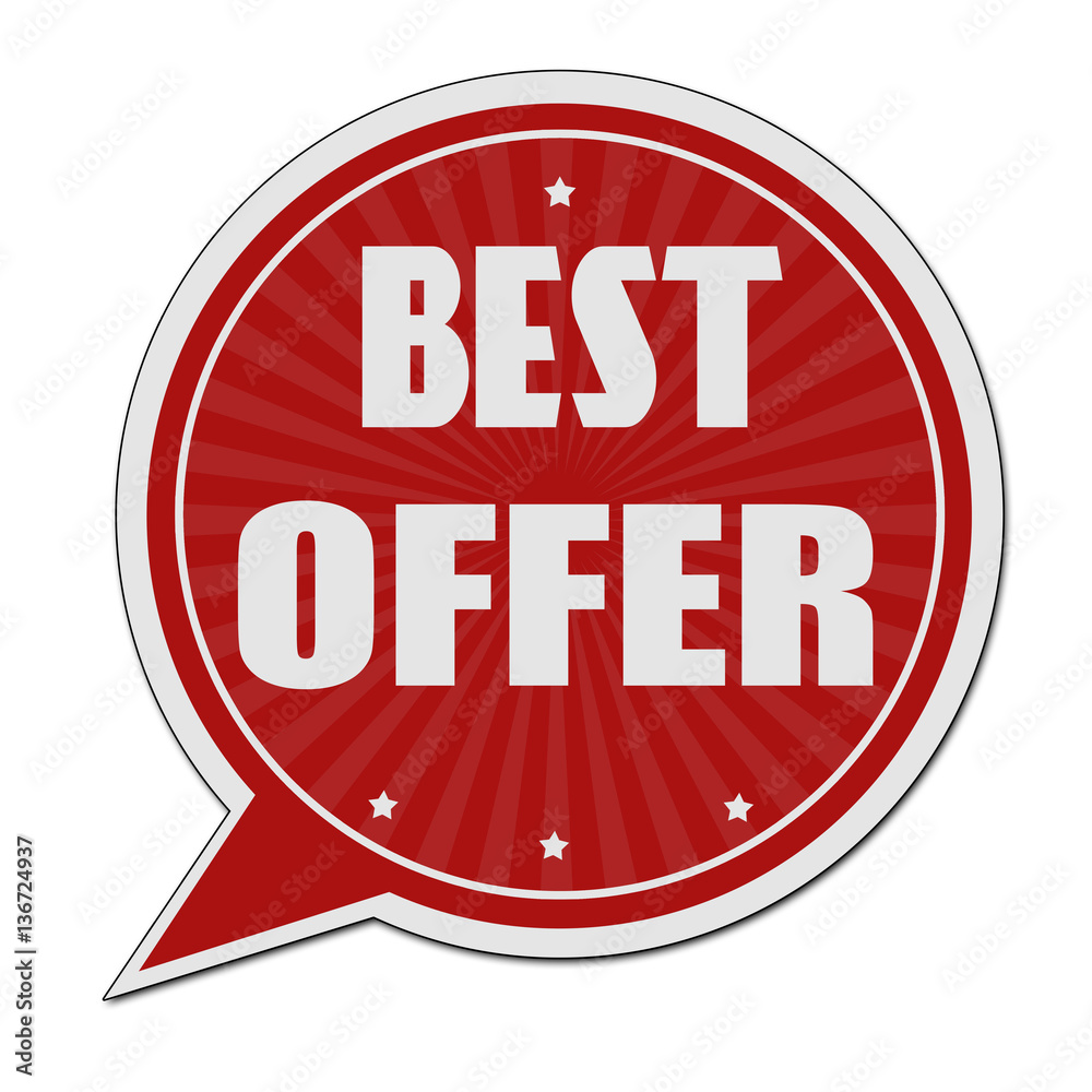 Best offer red speech bubble label or sign Best offer red speech bubble label or sign