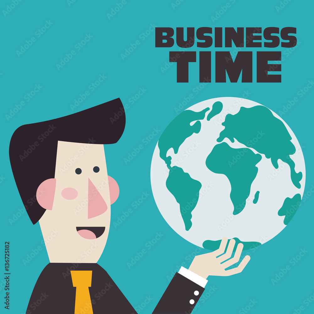 Successful businessman holds earth globe in a hand Successful businessman holds earth globe in a hand