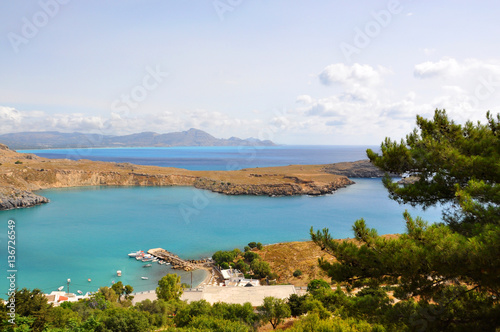 A Bay near Lindos  Rhodes island  Greece
