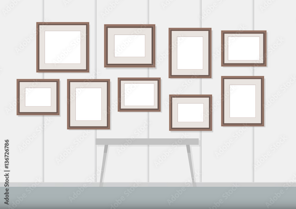 Picture frame on wall. vector Picture frame on wall. vector