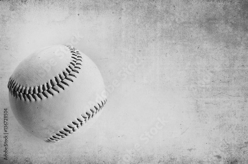 Wall Mural Black and white grunge baseball background.