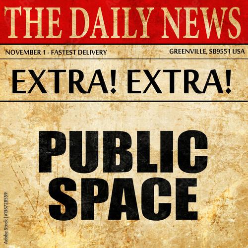 Wallpaper Mural public space, article text in newspaper Torontodigital.ca