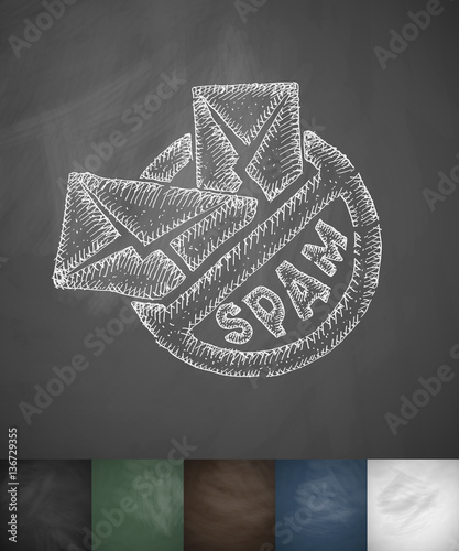 stop spam icon. Hand drawn vector illustration