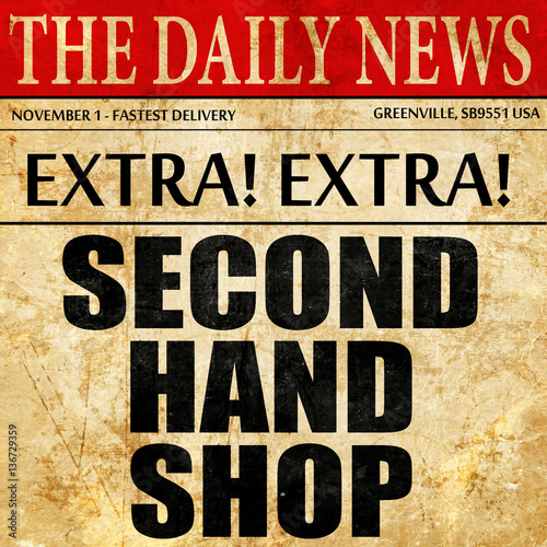 Wallpaper Mural second hand shop, article text in newspaper Torontodigital.ca