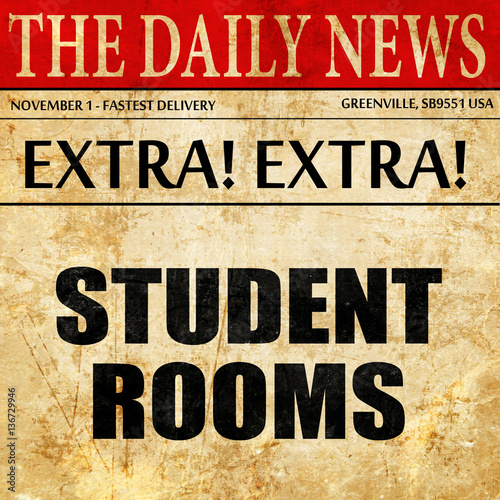 Wallpaper Mural student rooms, article text in newspaper Torontodigital.ca
