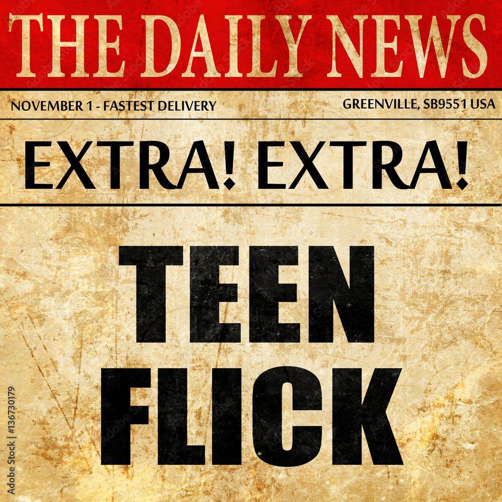 Fototapeta premium teen flick, article text in newspaper