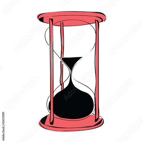 graphic design editable for your design, hand drawn sand clock isolated on white background. vector illustration.