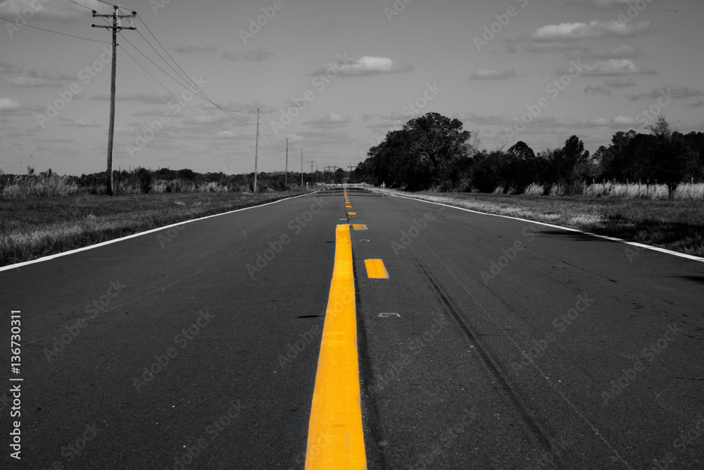 black and white highway