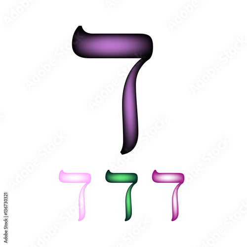 Hebrew font. The Hebrew language. The letter Dalet. Vector illustration on isolated background
