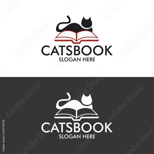cats book logo in vector