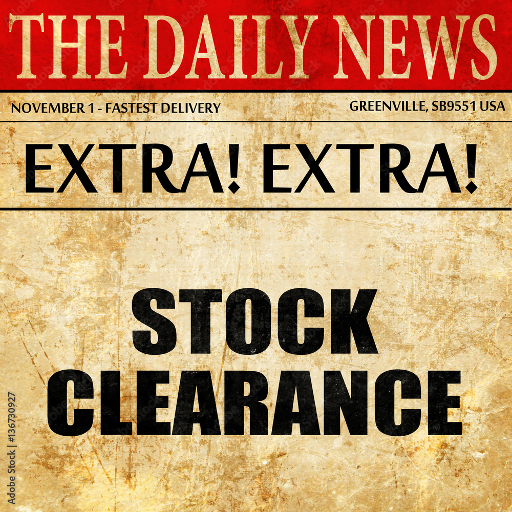 Obraz premium stock clearance, article text in newspaper