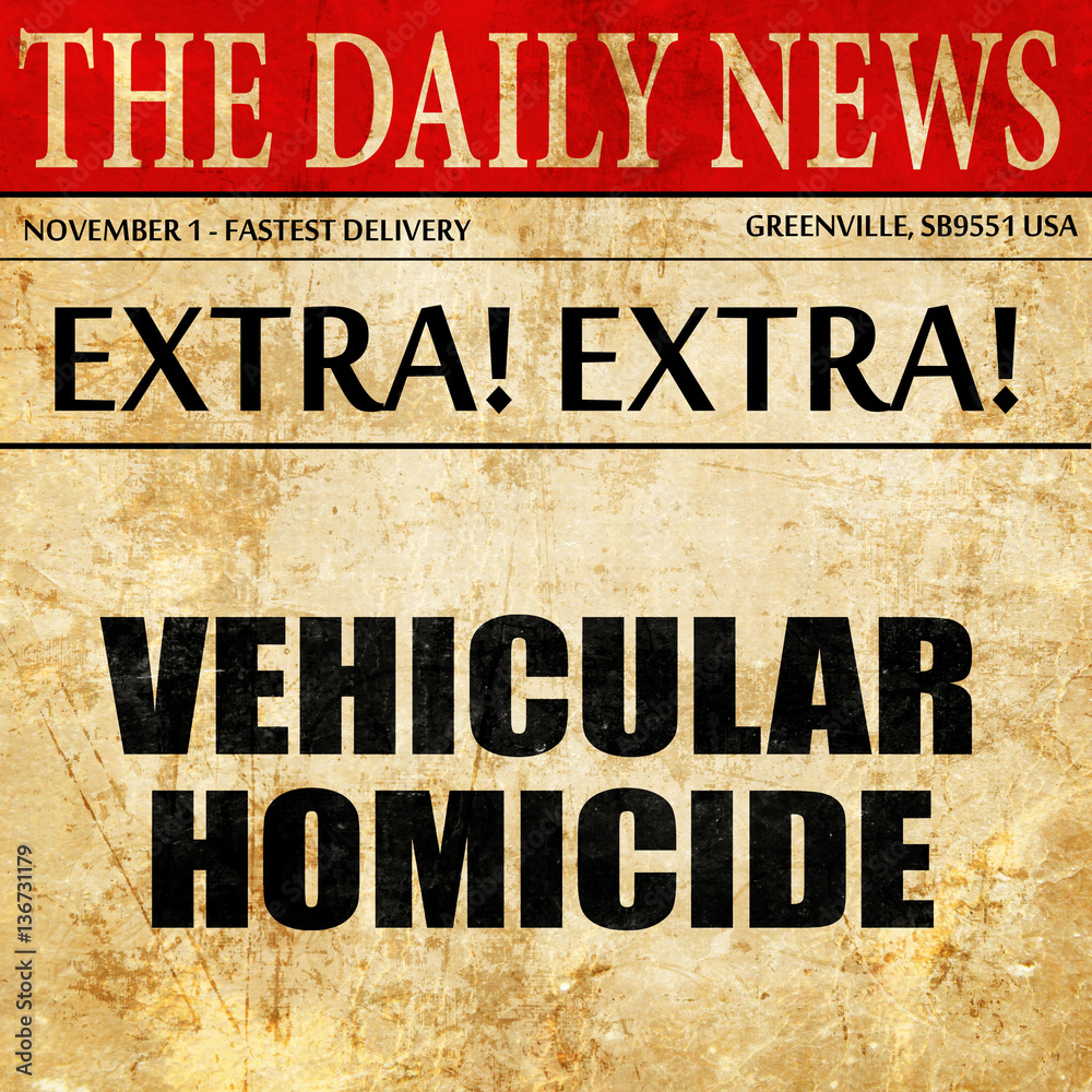 vehicular homicide, article text in newspaper
